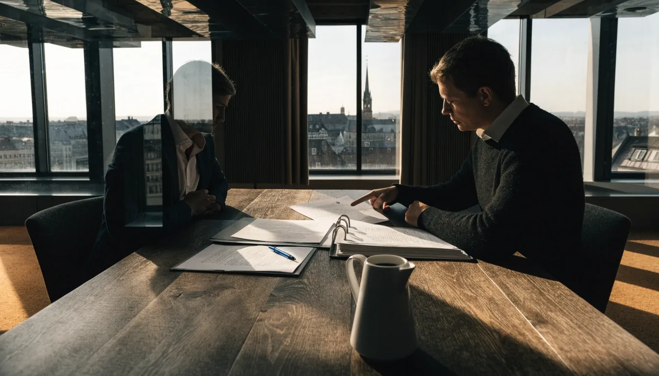 Besprechung im Beratungsbüro von Axonforge Digital München bei Tageslicht